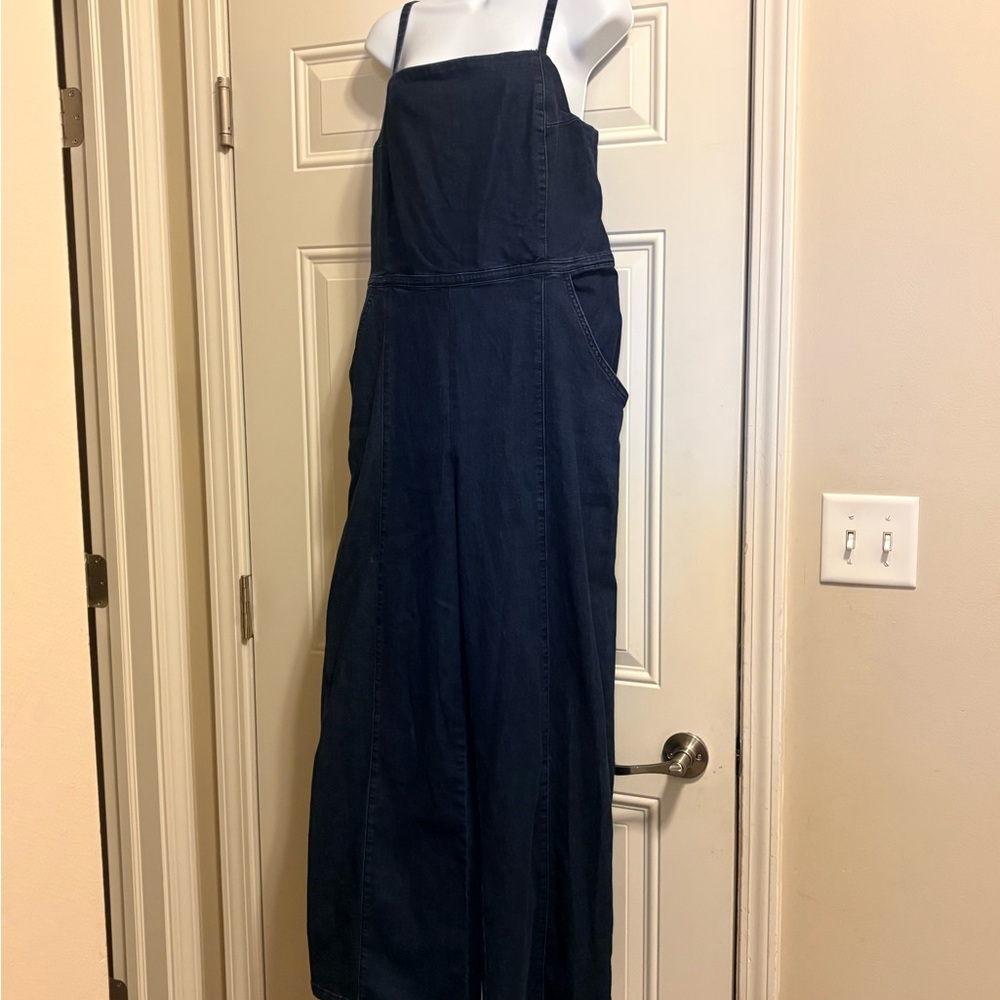 Ella Moss Navy Wide Leg Jean Jumpsuit